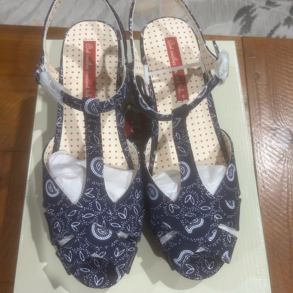 Vintage Bandana Fabric Navy Shoes